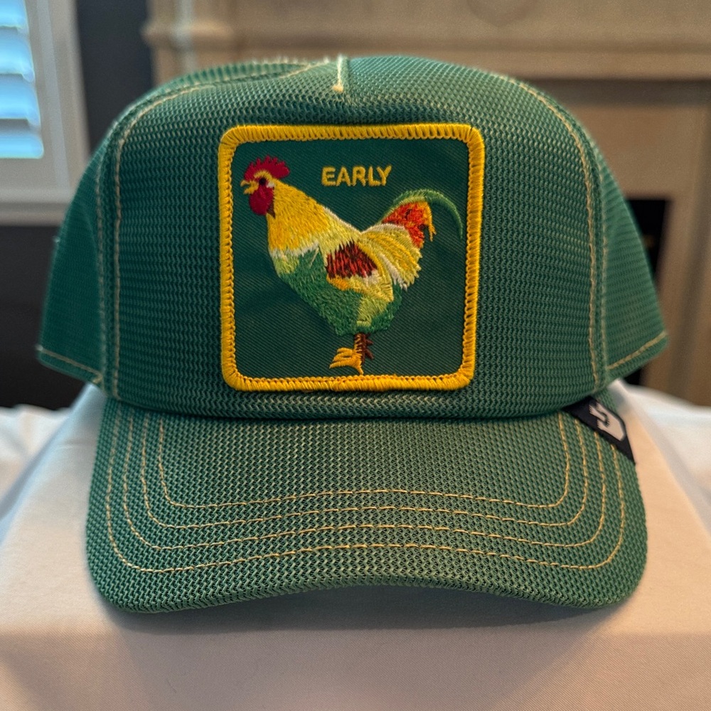 GOORIN BROS NWT Limited Edition "Get that Worm" Early patch rooster trucker hat